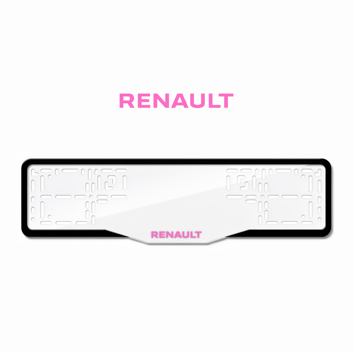 Cadres de plaque d'immatriculation Renault - Rose - GLASS