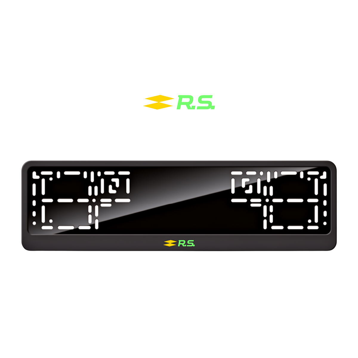 Cadres de plaque d'immatriculation Renault R.S. - Vert néon - CLASSIC