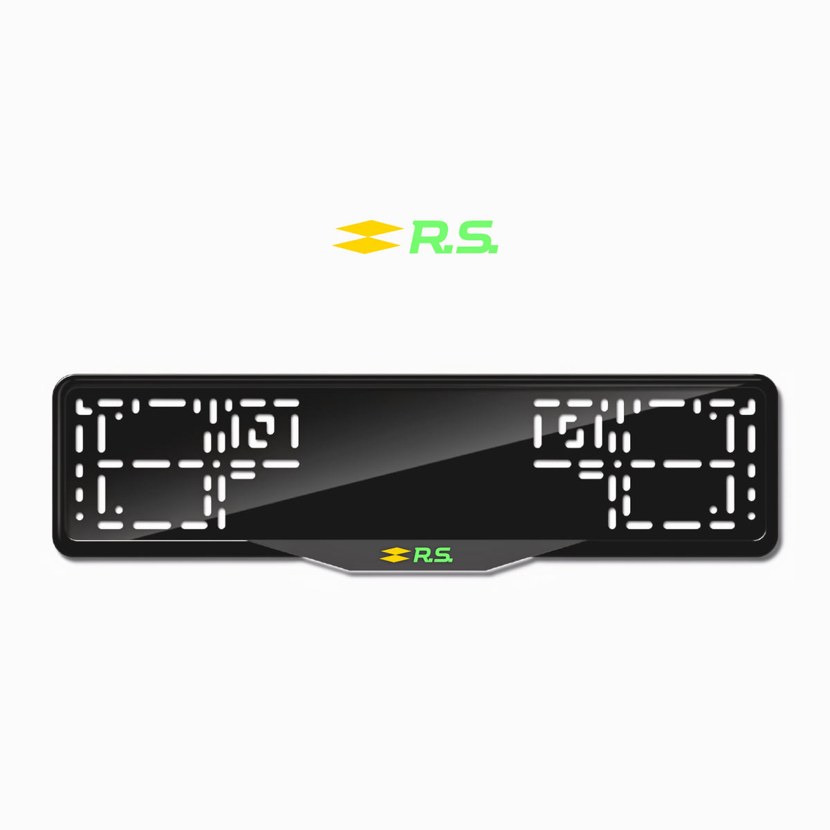 Cadres de plaque d'immatriculation Renault R.S. - Vert néon - SATIN