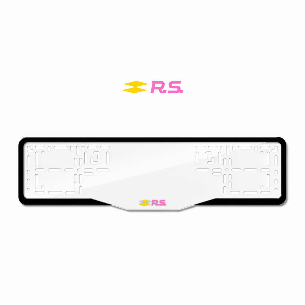 Cadres de plaque d'immatriculation Renault R.S. - Rose - GLASS
