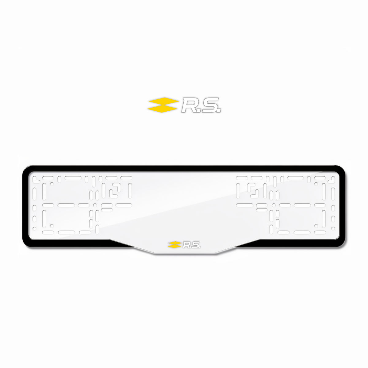 Cadres de plaque d'immatriculation Renault R.S. - Blanc - GLASS