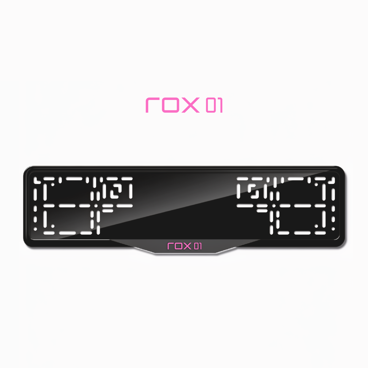 Cadres de plaque d'immatriculation ROX 01 - Rose - SATIN
