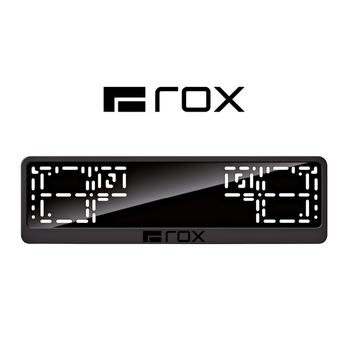 Cadres de plaque d'immatriculation ROX Logo - Noir - CLASSIC