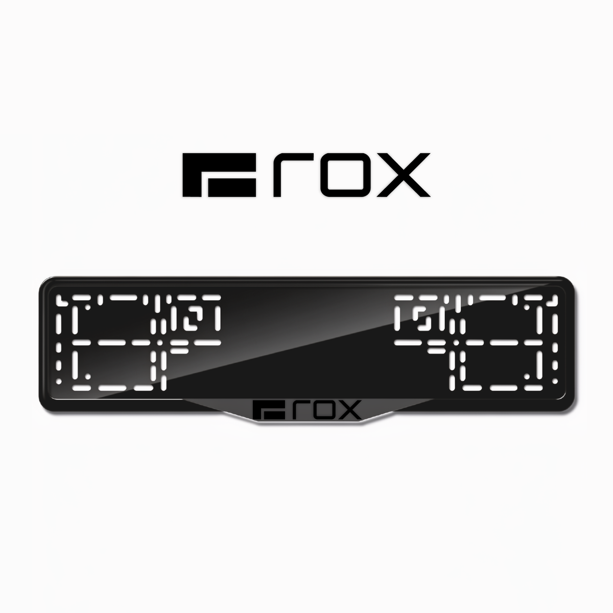 Cadres de plaque d'immatriculation ROX Logo - Noir - SATIN