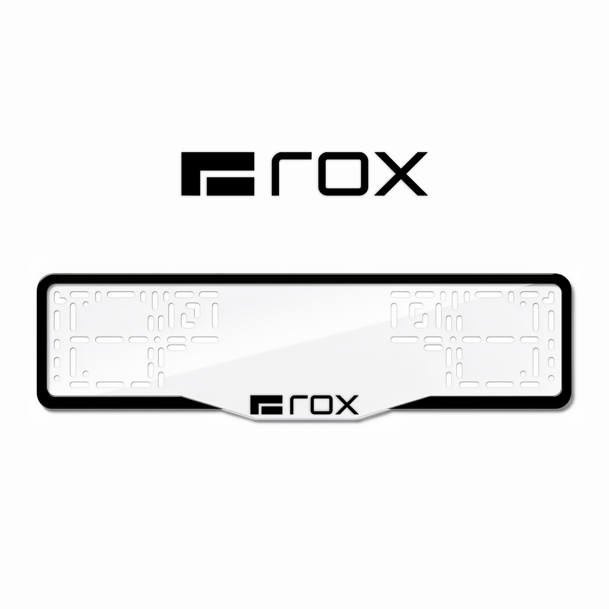 Cadres de plaque d'immatriculation ROX Logo - Noir - GLASS