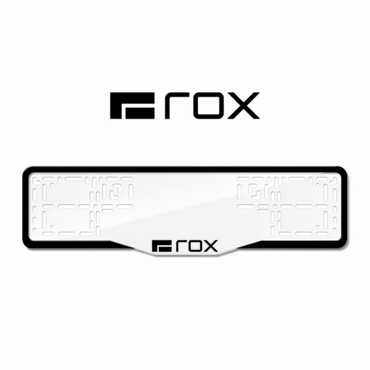 Cadres de plaque d'immatriculation ROX Logo - Noir - GLASS
