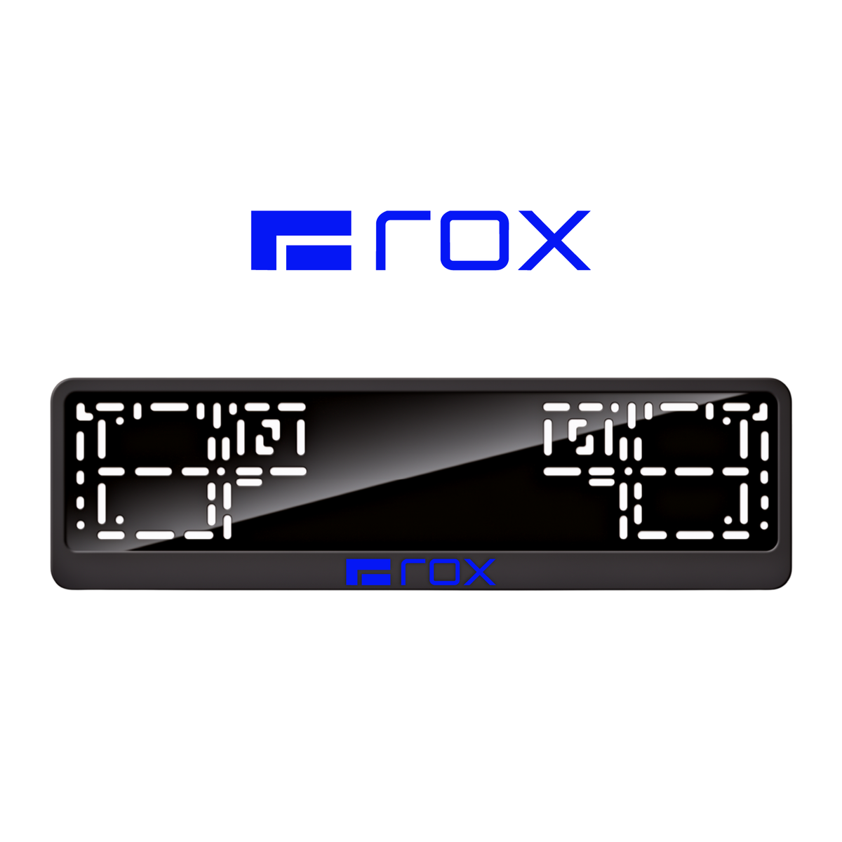 Cadres de plaque d'immatriculation ROX Logo - Bleu - CLASSIC