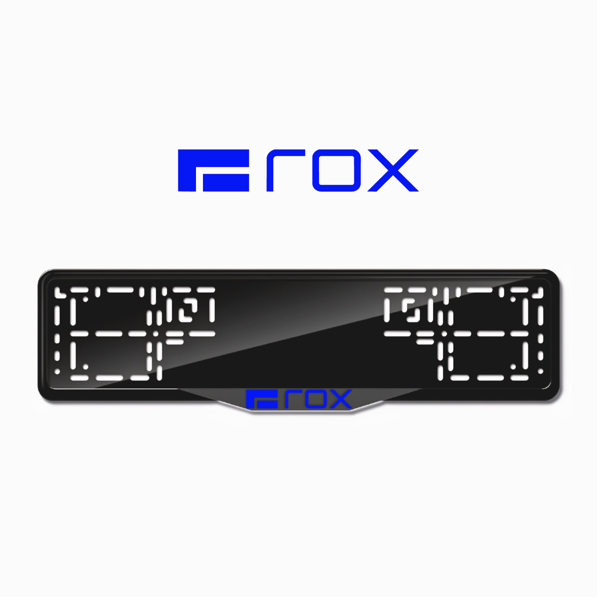 Cadres de plaque d'immatriculation ROX Logo - Bleu - SATIN