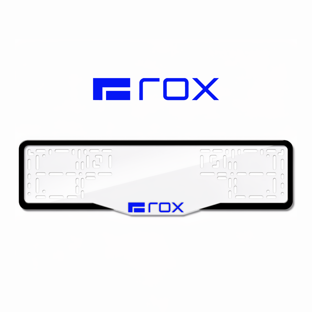 Cadres de plaque d'immatriculation ROX Logo - Bleu - GLASS