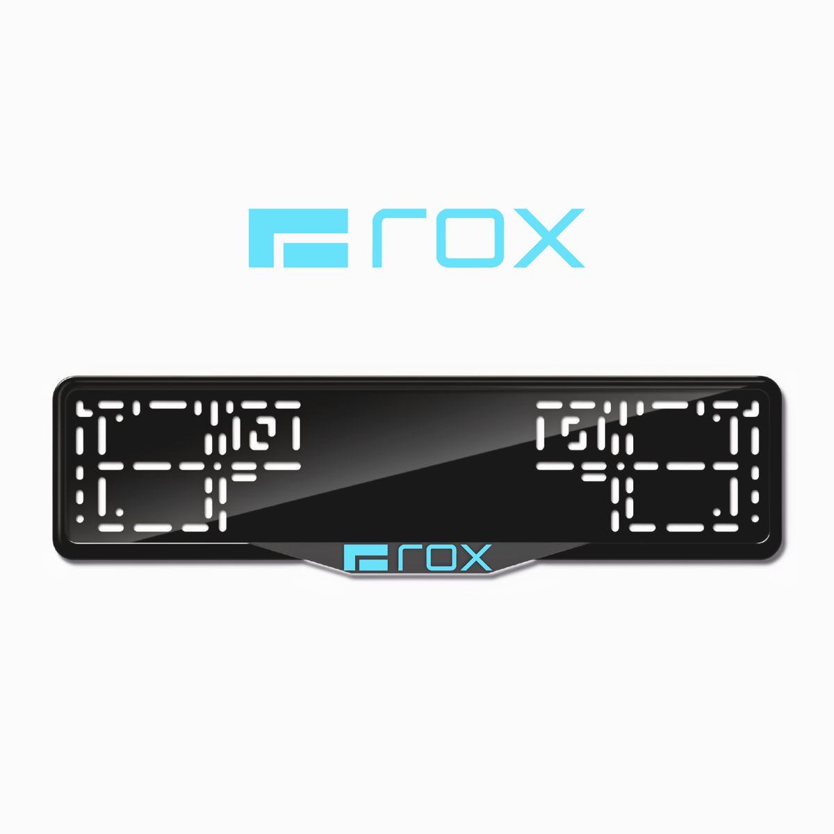 Cadres de plaque d'immatriculation ROX Logo - Bleu Tiffany - SATIN