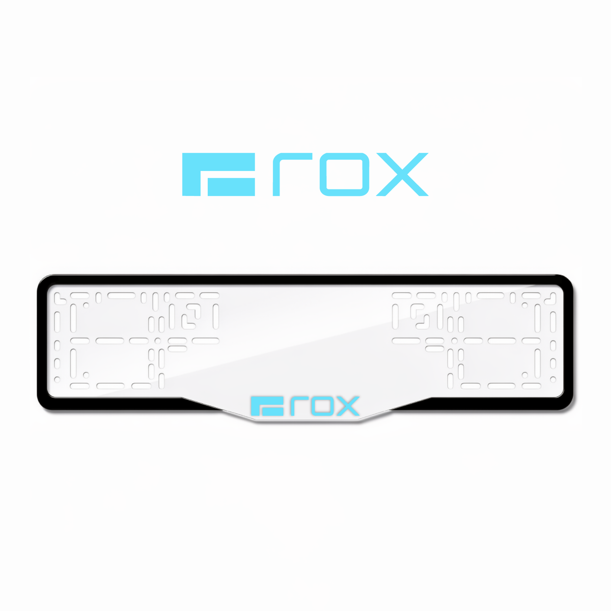 Cadres de plaque d'immatriculation ROX Logo - Bleu Tiffany - GLASS