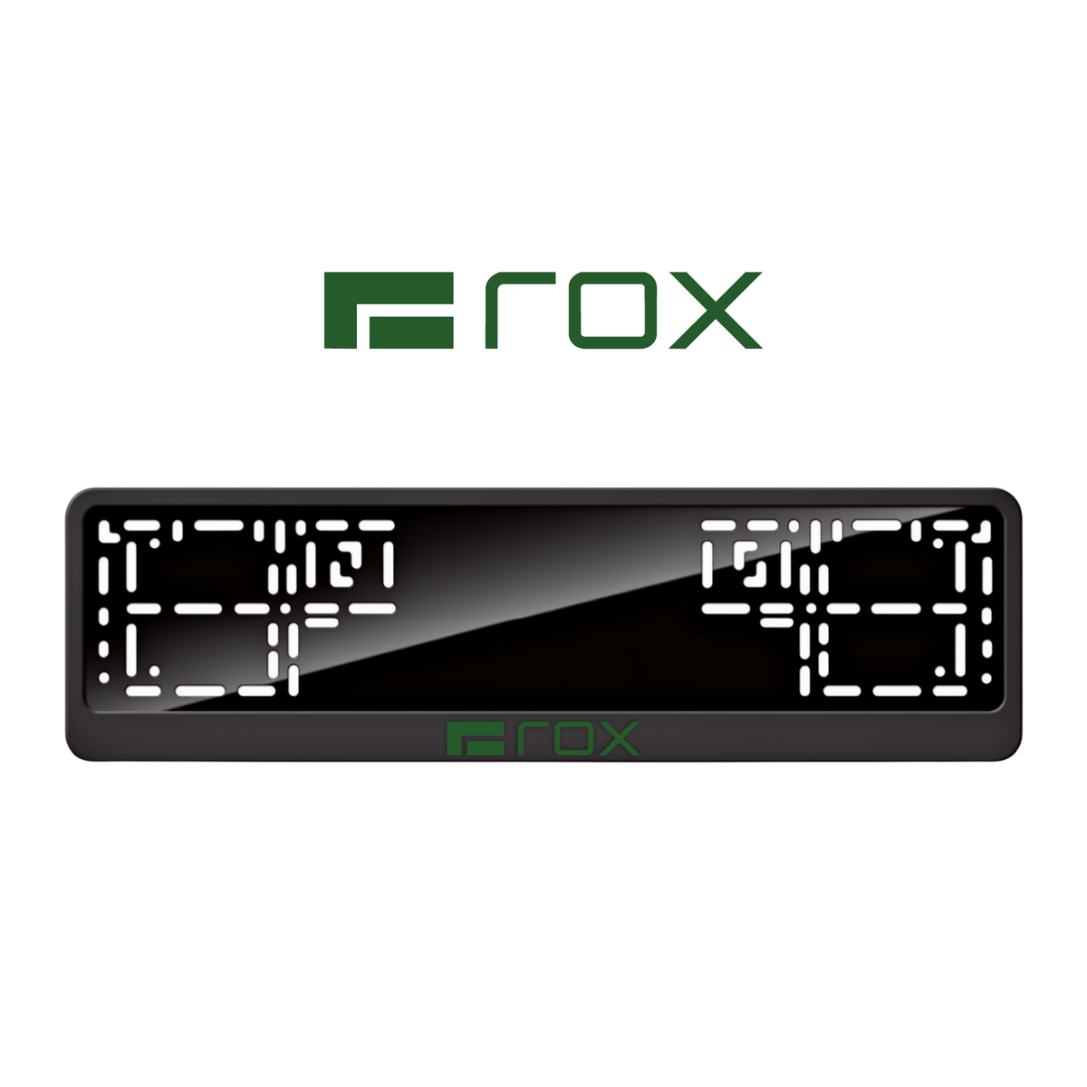 Cadres de plaque d'immatriculation ROX Logo - Vert - CLASSIC
