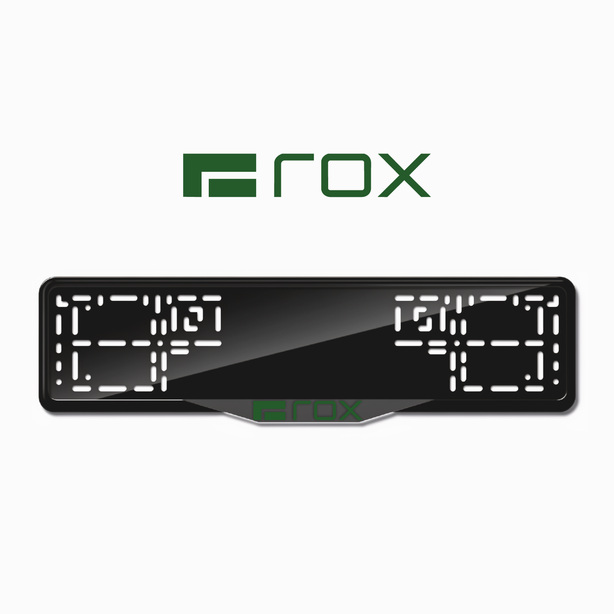 Cadres de plaque d'immatriculation ROX Logo - Vert - SATIN