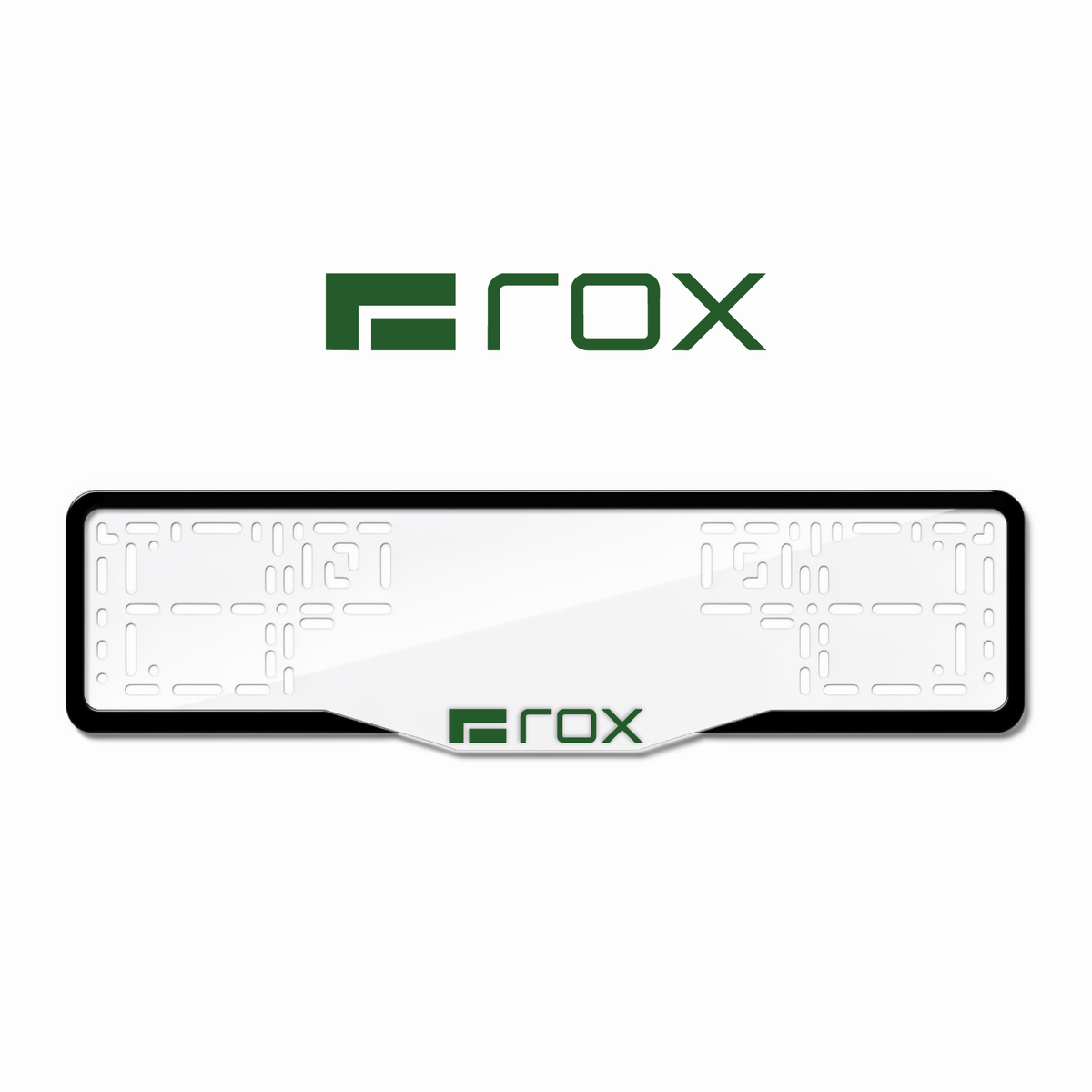 Cadres de plaque d'immatriculation ROX Logo - Vert - GLASS