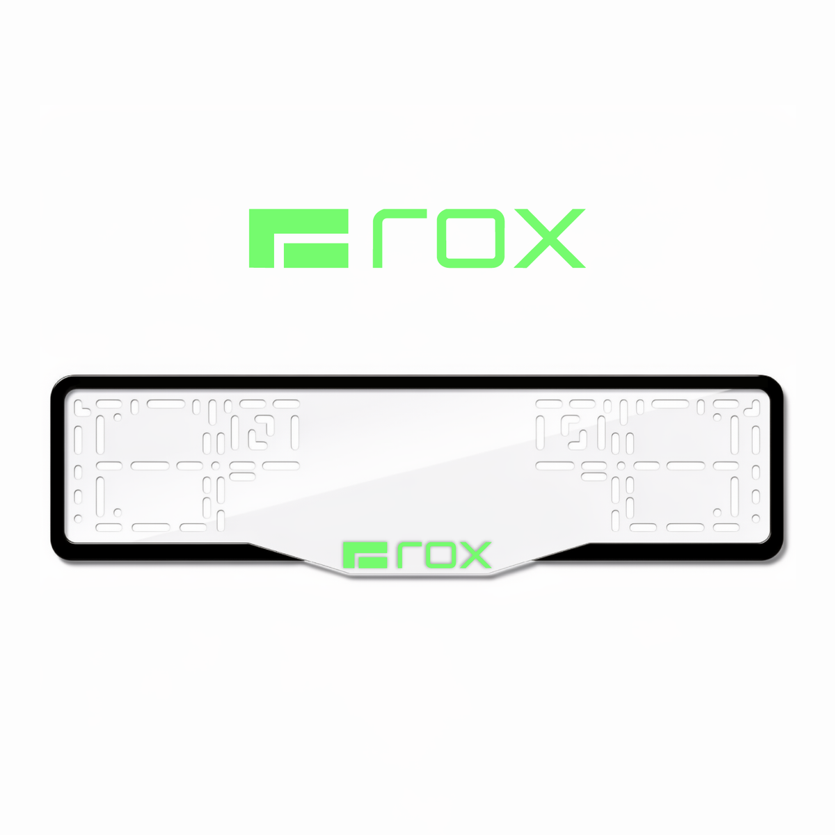 Cadres de plaque d'immatriculation ROX Logo - Vert néon - GLASS