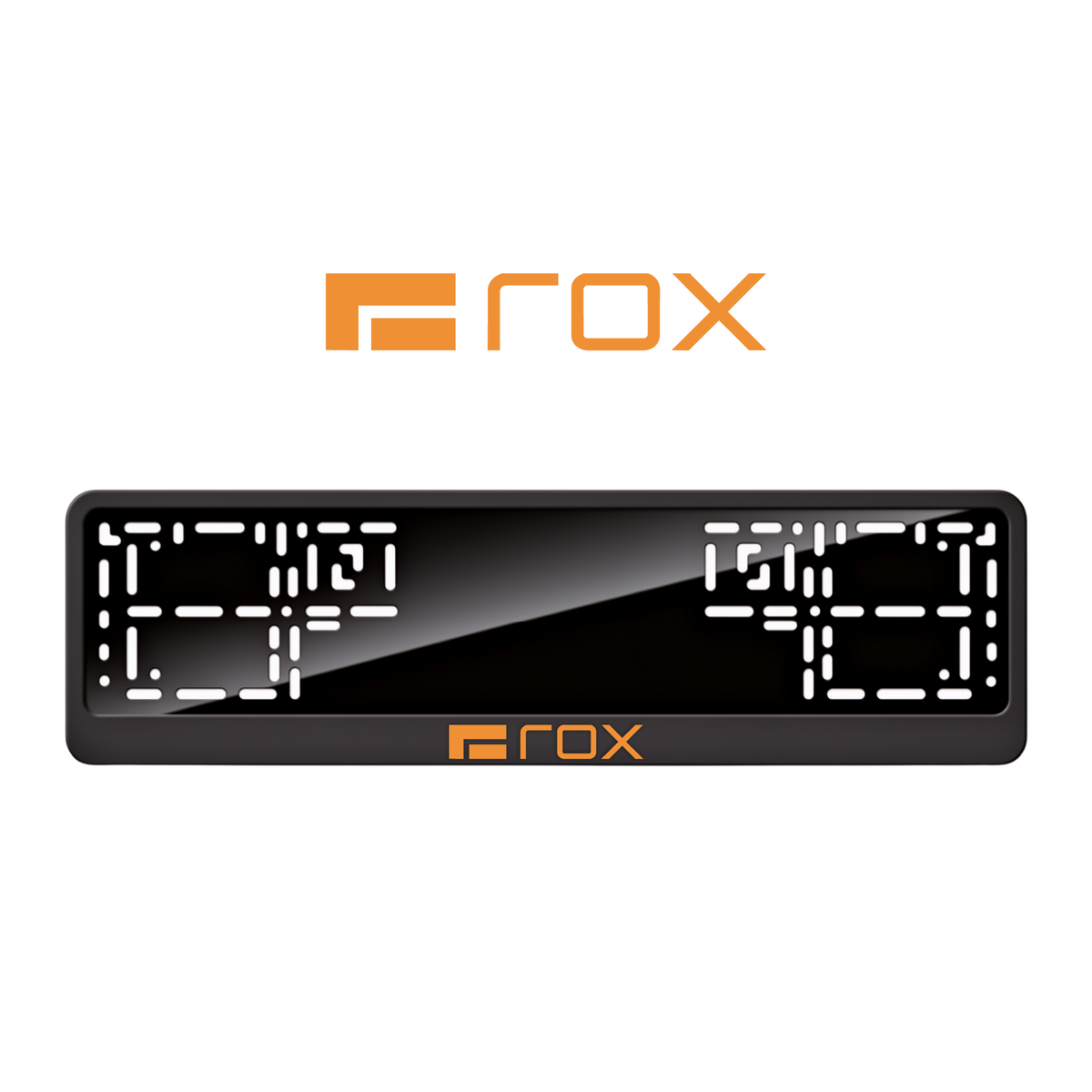 Cadres de plaque d'immatriculation ROX Logo - Orange Hermès - CLASSIC