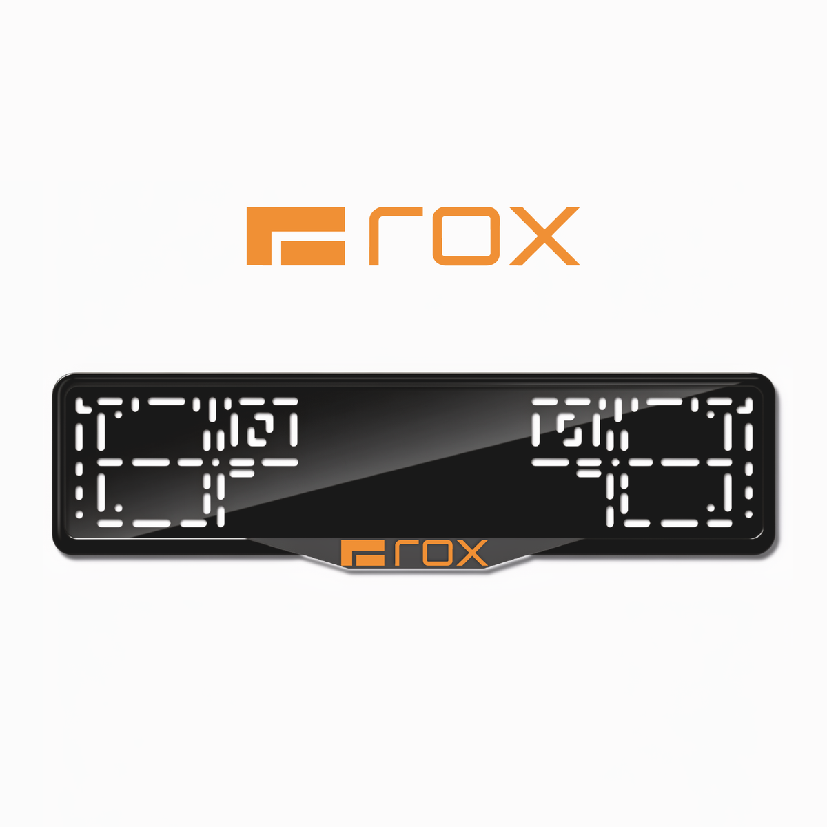 Cadres de plaque d'immatriculation ROX Logo - Orange Hermès - SATIN