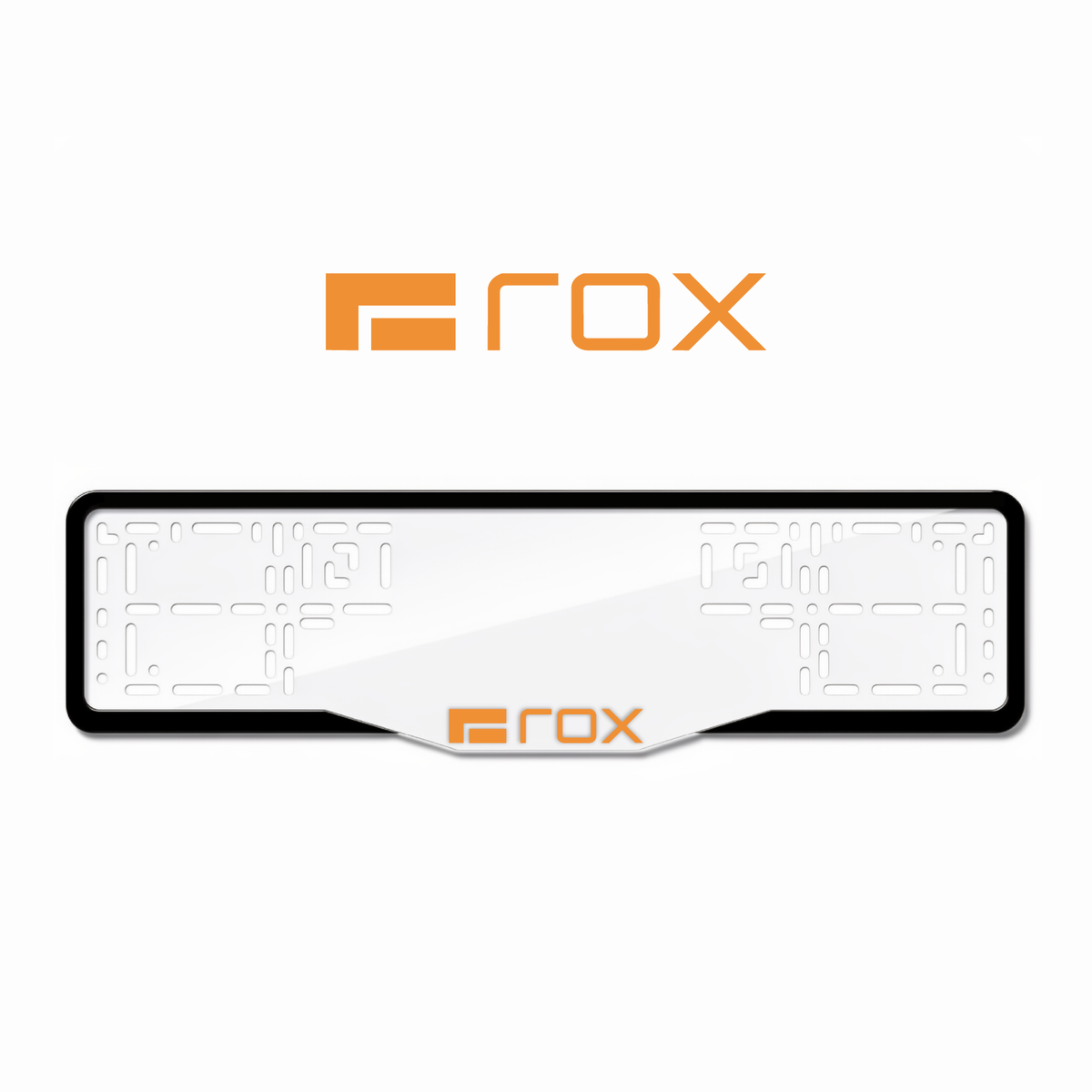 Cadres de plaque d'immatriculation ROX Logo - Orange Hermès - GLASS