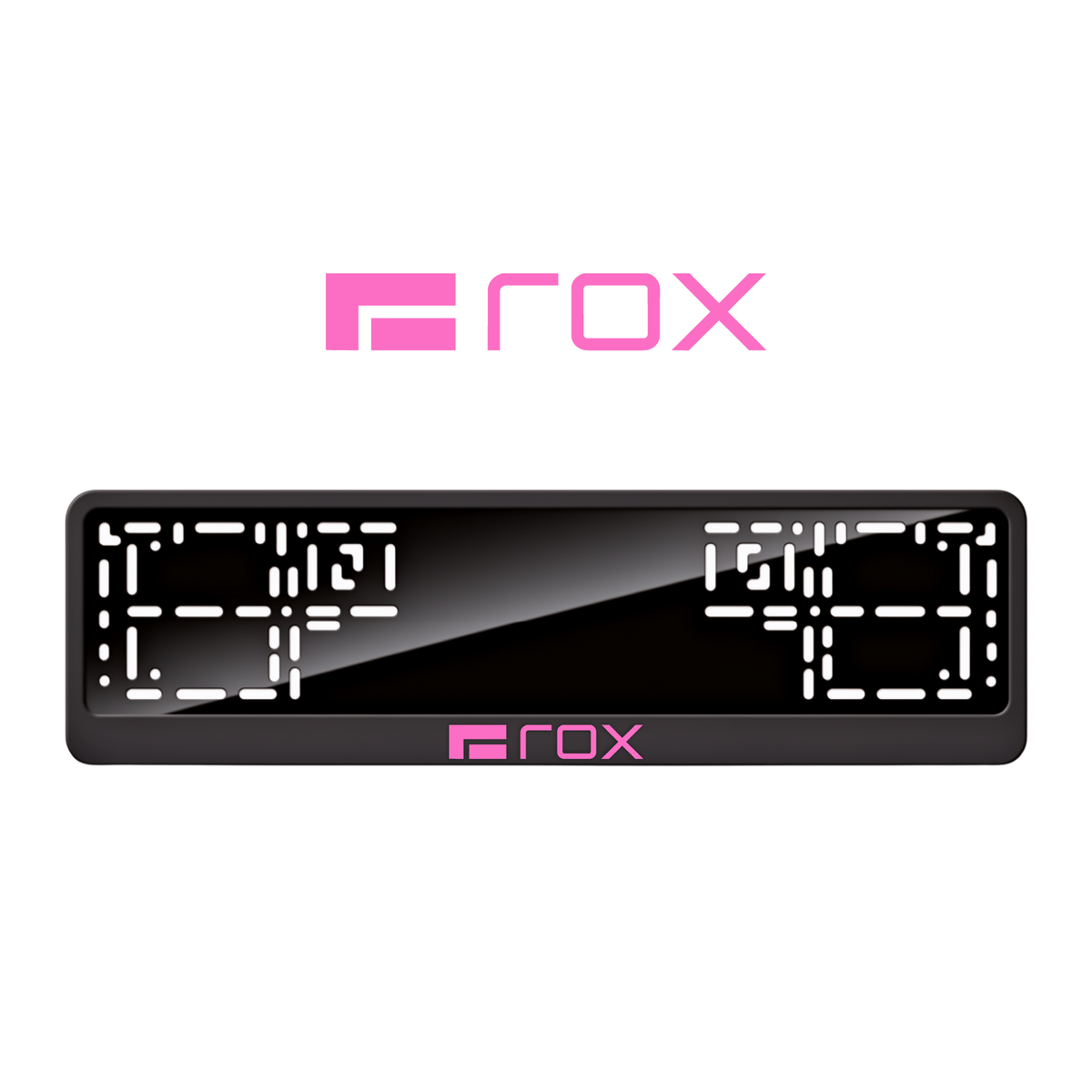 Cadres de plaque d'immatriculation ROX Logo - Rose - CLASSIC