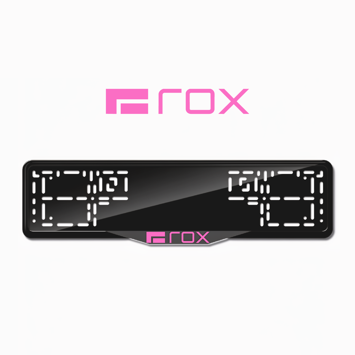 Cadres de plaque d'immatriculation ROX Logo - Rose - SATIN