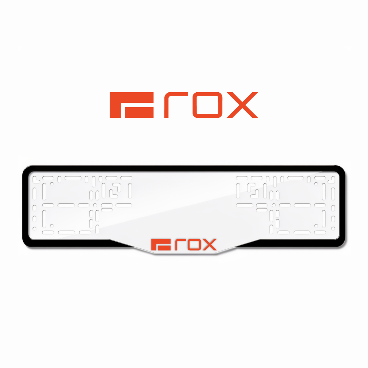 Cadres de plaque d'immatriculation ROX Logo - Rouge - GLASS