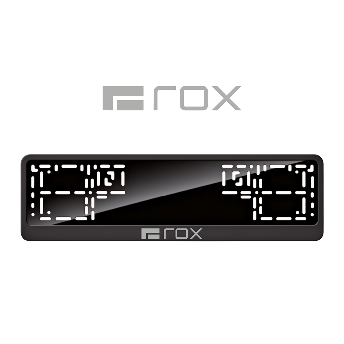 Cadres de plaque d'immatriculation ROX Logo - Gris - CLASSIC