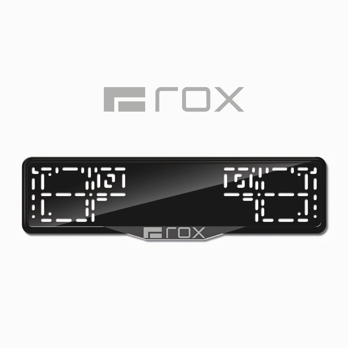 Cadres de plaque d'immatriculation ROX Logo - Gris - SATIN