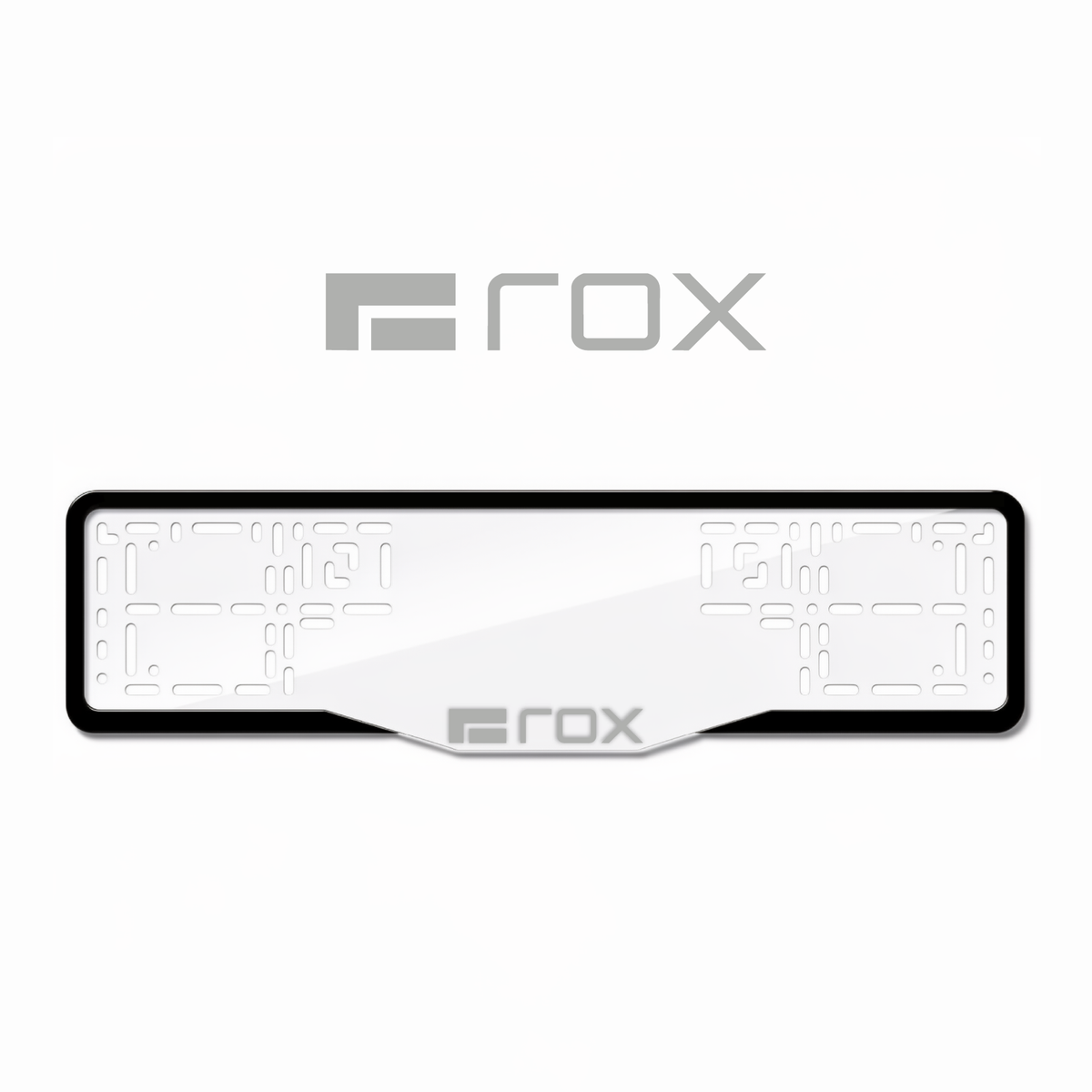 Cadres de plaque d'immatriculation ROX Logo - Gris - GLASS