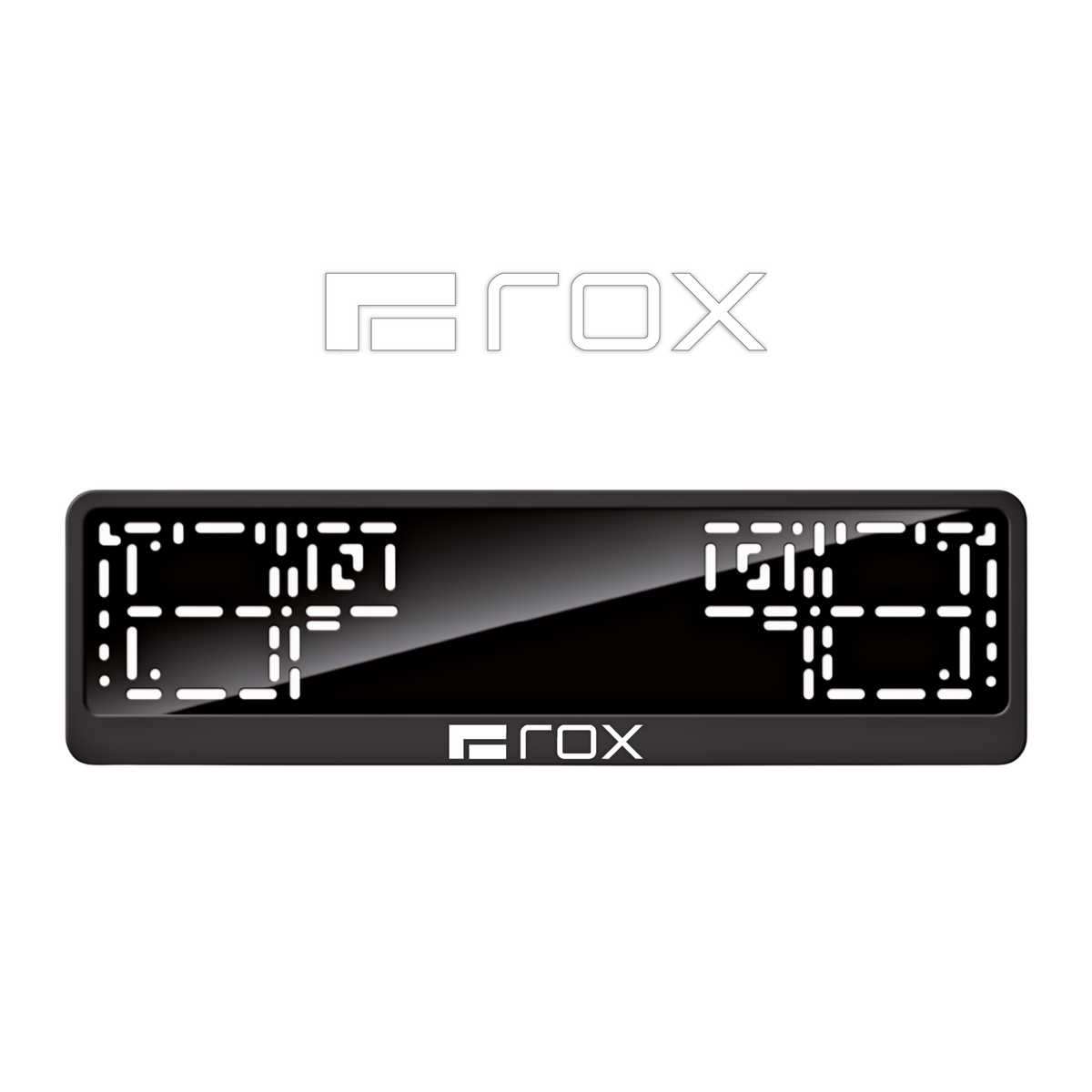 Cadres de plaque d'immatriculation ROX Logo - Blanc - CLASSIC