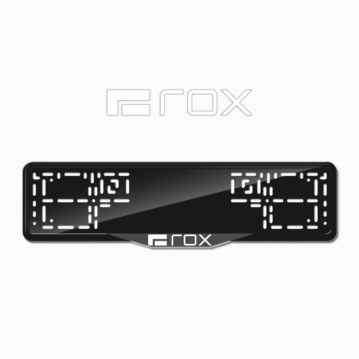 Cadres de plaque d'immatriculation ROX Logo - Blanc - SATIN