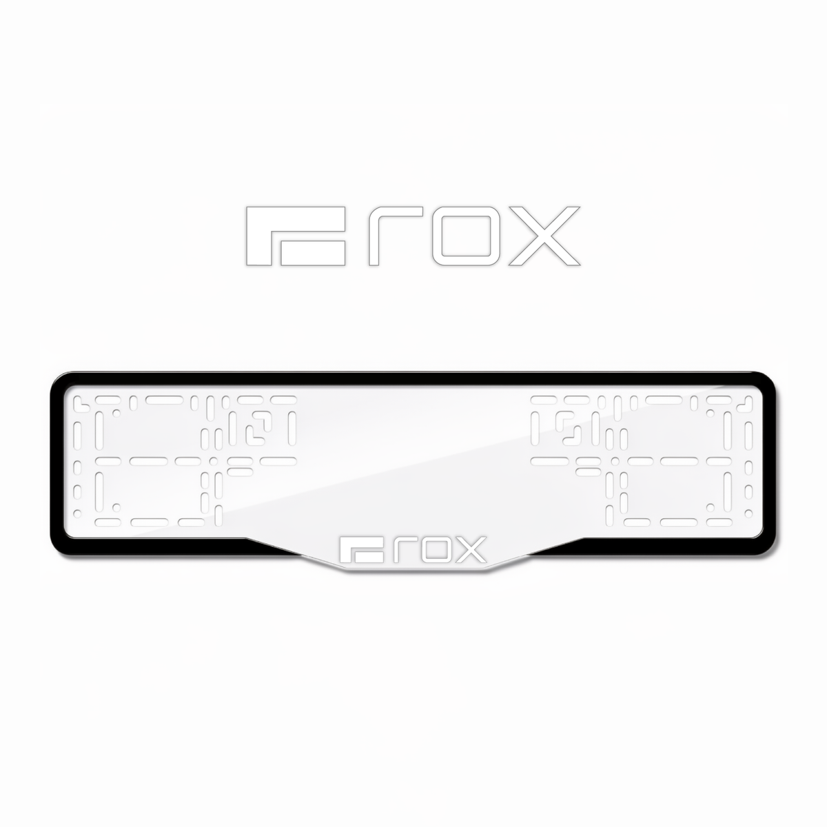 Cadres de plaque d'immatriculation ROX Logo - Blanc - GLASS