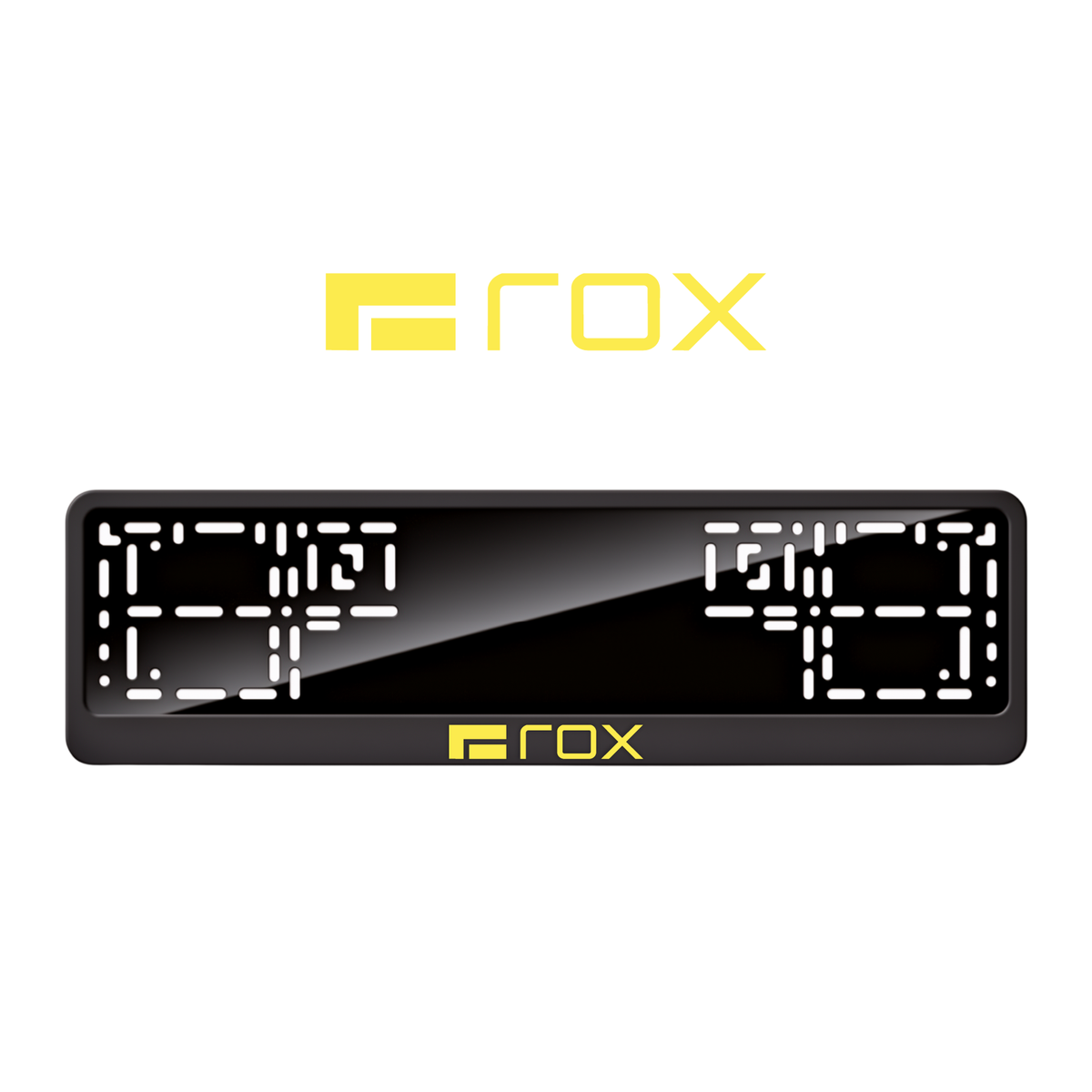 Cadres de plaque d'immatriculation ROX Logo - Jaune - CLASSIC
