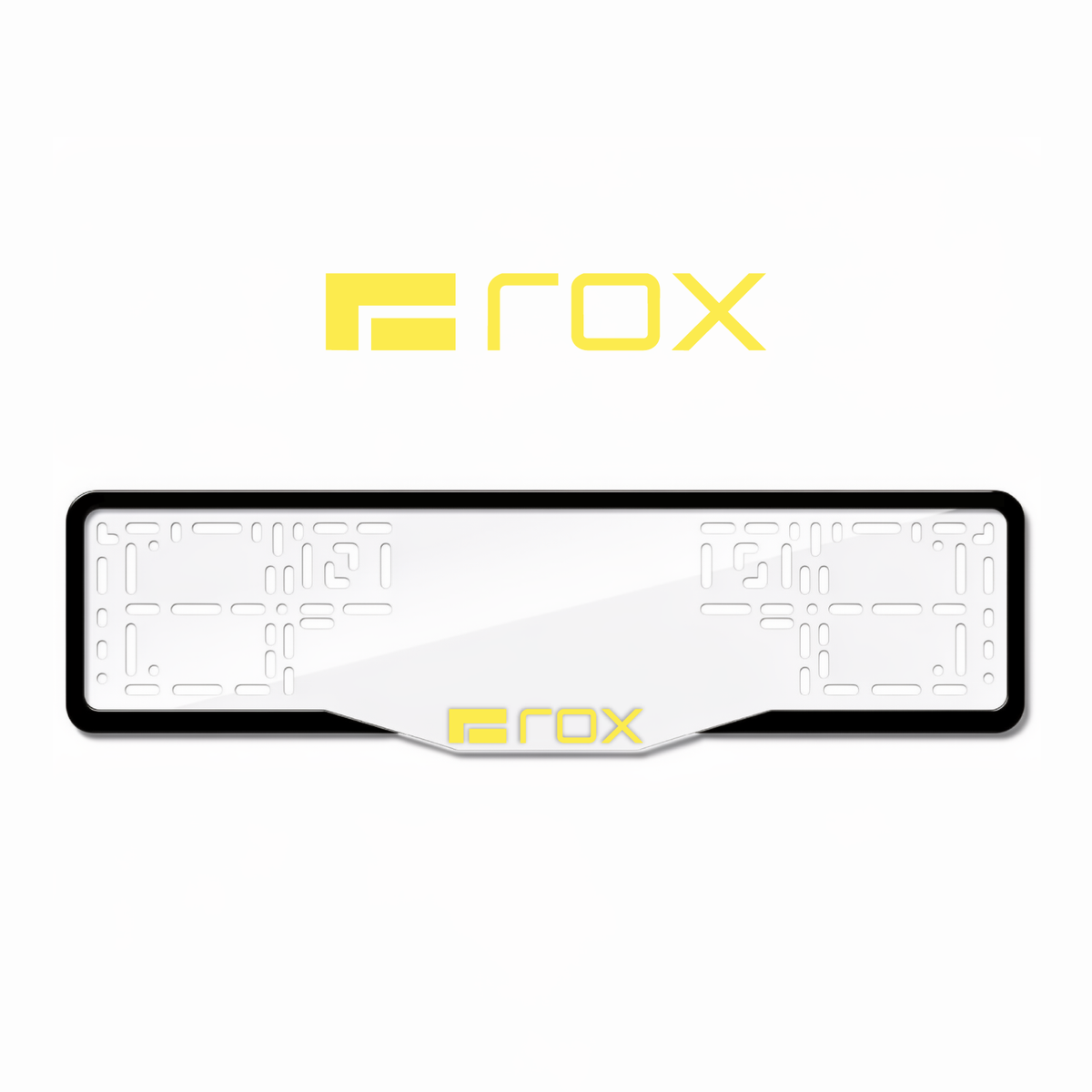Cadres de plaque d'immatriculation ROX Logo - Jaune - GLASS