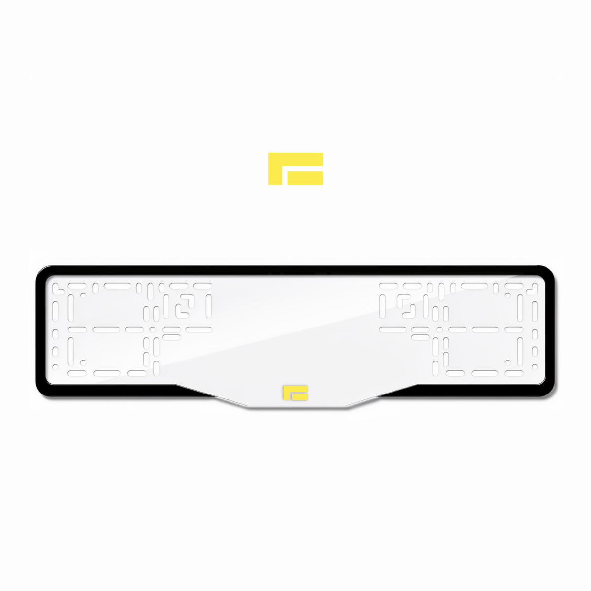 Cadres de plaque d'immatriculation ROX Logo - Jaune - GLASS