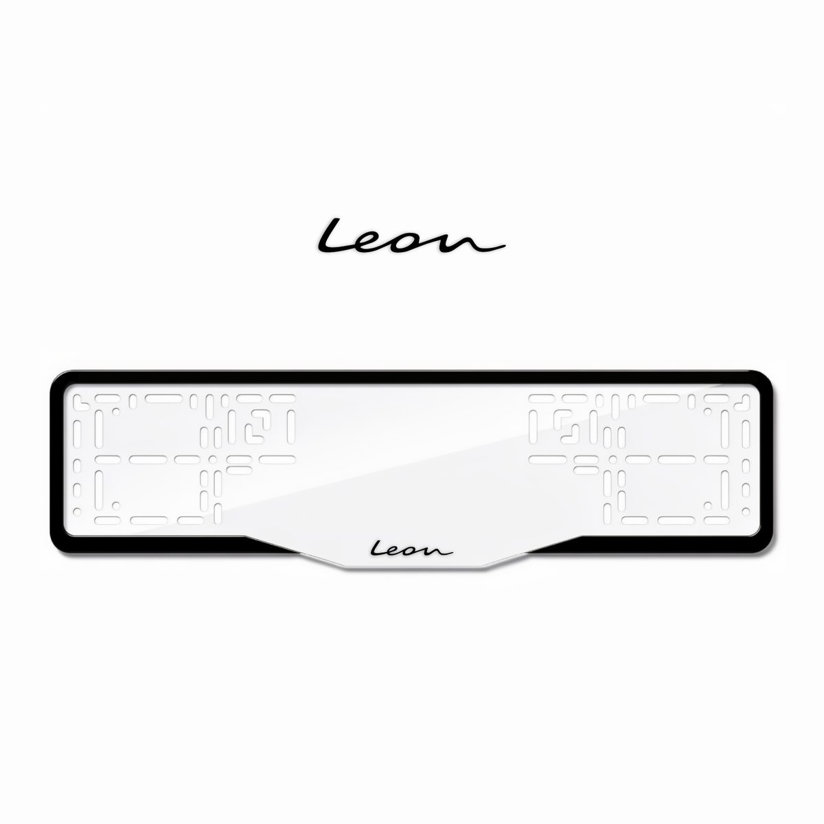 Cadres de plaque d'immatriculation Leon - Noir - GLASS