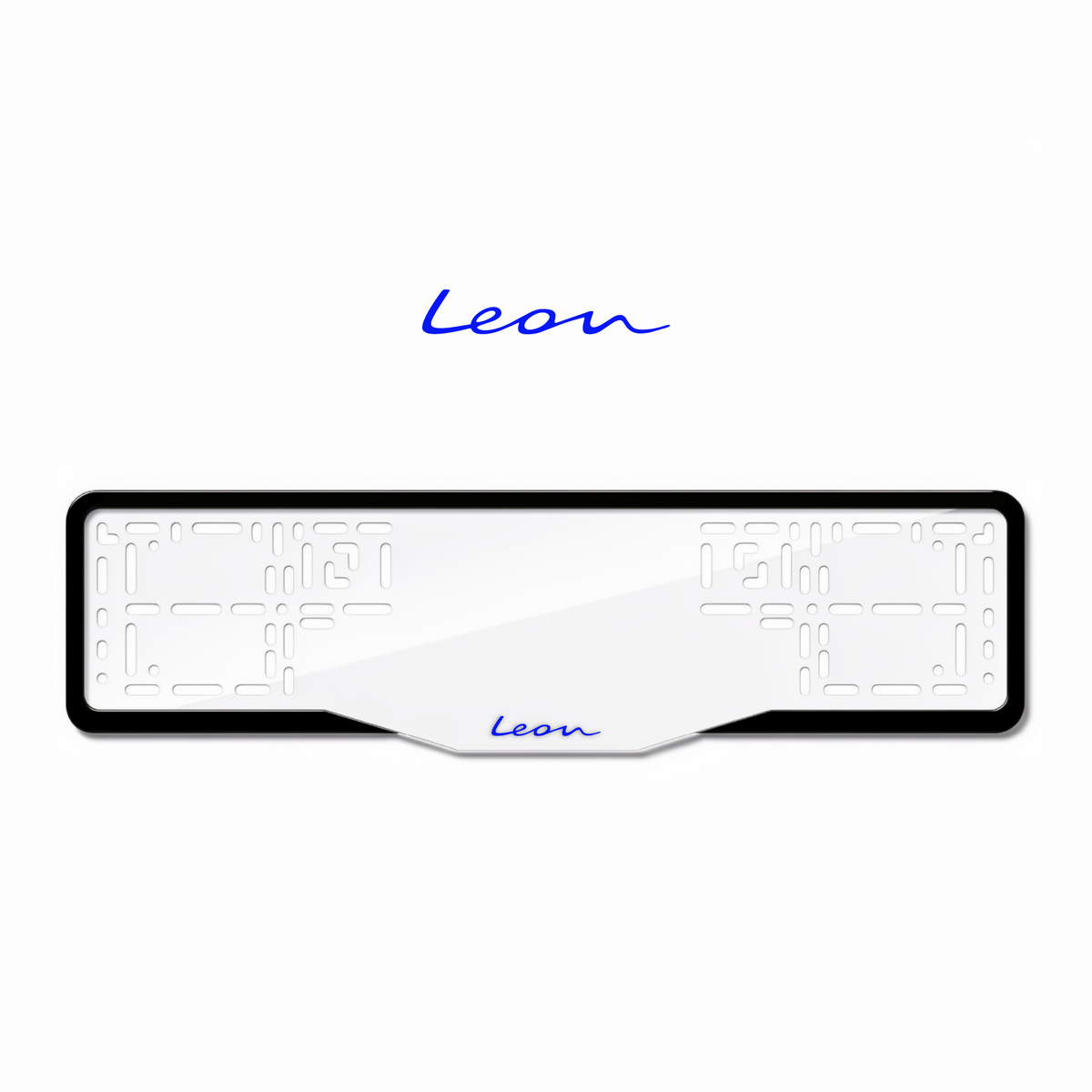 Cadres de plaque d'immatriculation Leon - Bleu - GLASS