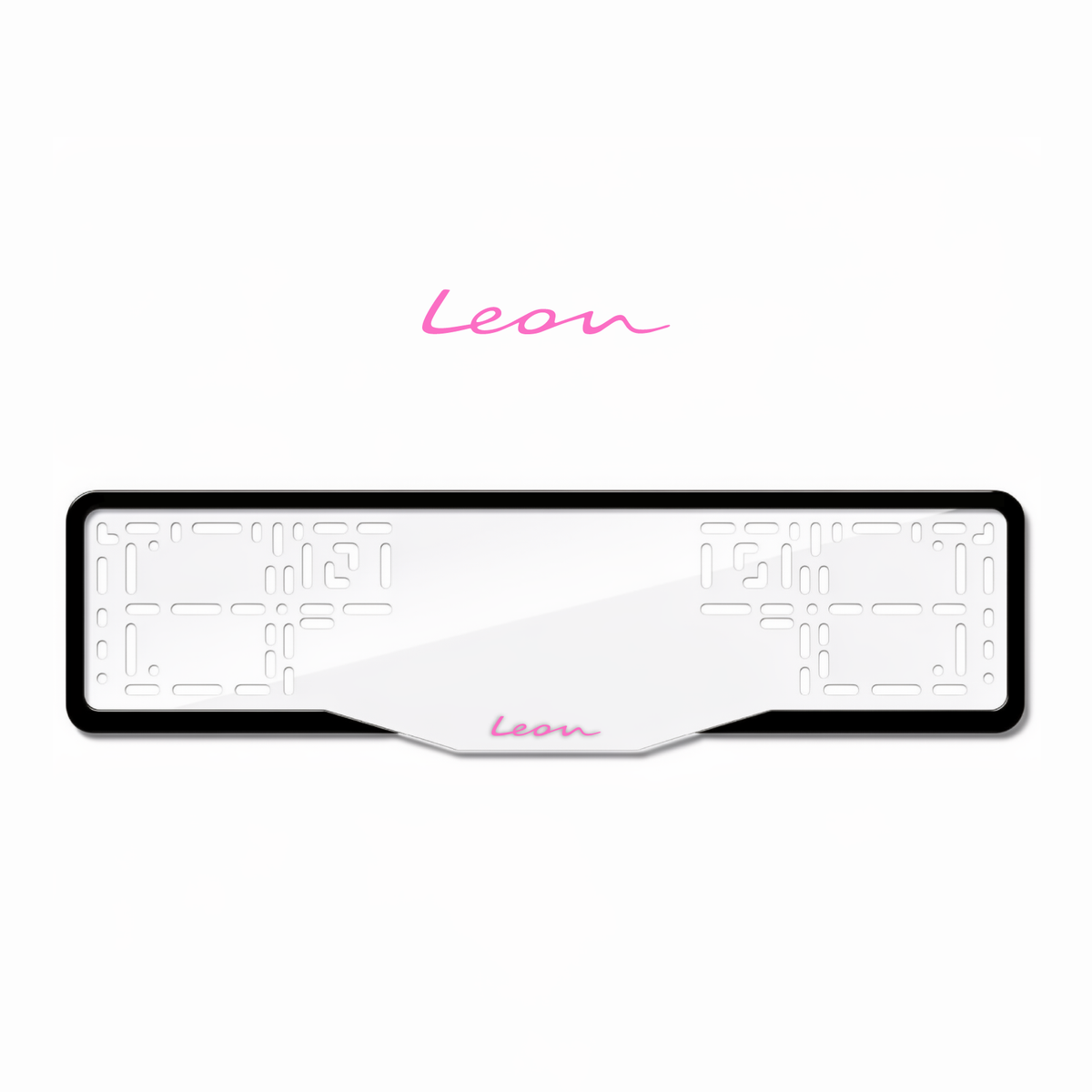 Cadres de plaque d'immatriculation Leon - Rose - GLASS
