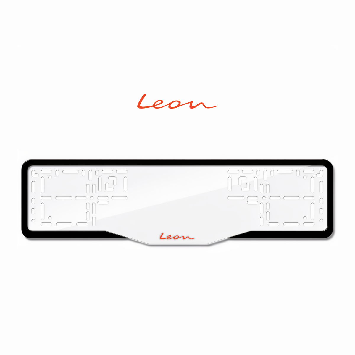 Cadres de plaque d'immatriculation Leon - Rouge - GLASS
