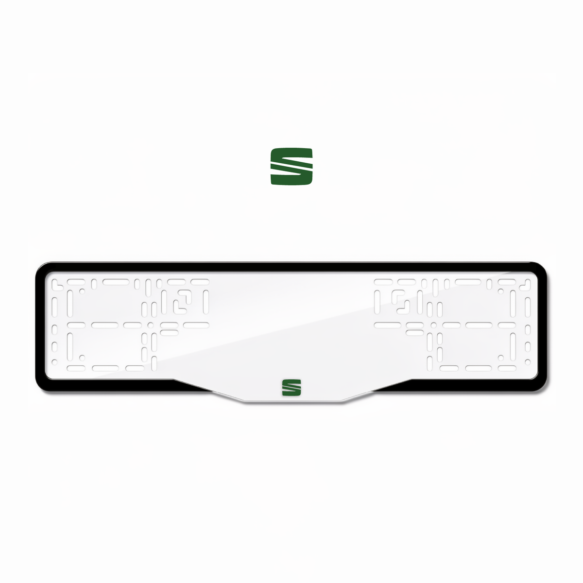Cadres de plaque d'immatriculation SEAT Logo - Vert - GLASS