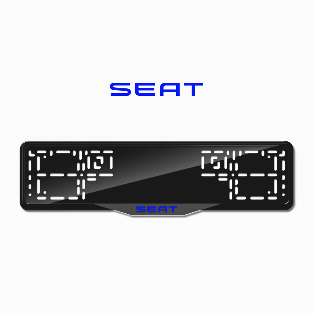 Cadres de plaque d'immatriculation SEAT - Bleu - SATIN