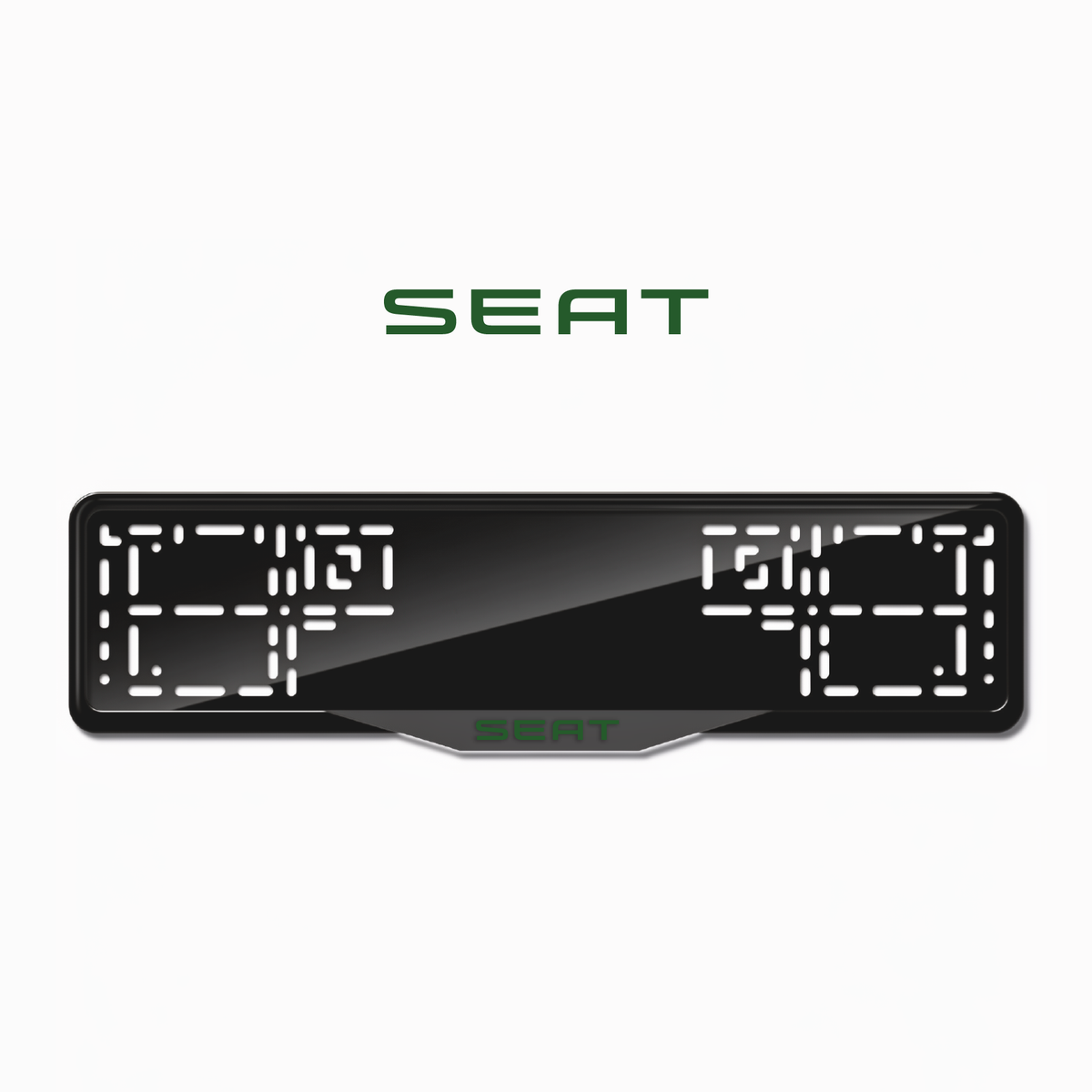 Cadres de plaque d'immatriculation SEAT - Vert - SATIN