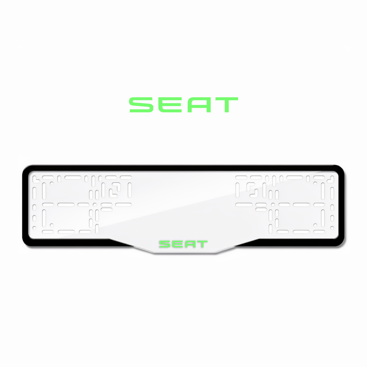 Cadres de plaque d'immatriculation SEAT - Vert néon - GLASS