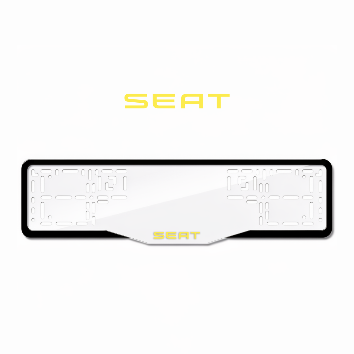 Cadres de plaque d'immatriculation SEAT - Jaune - GLASS