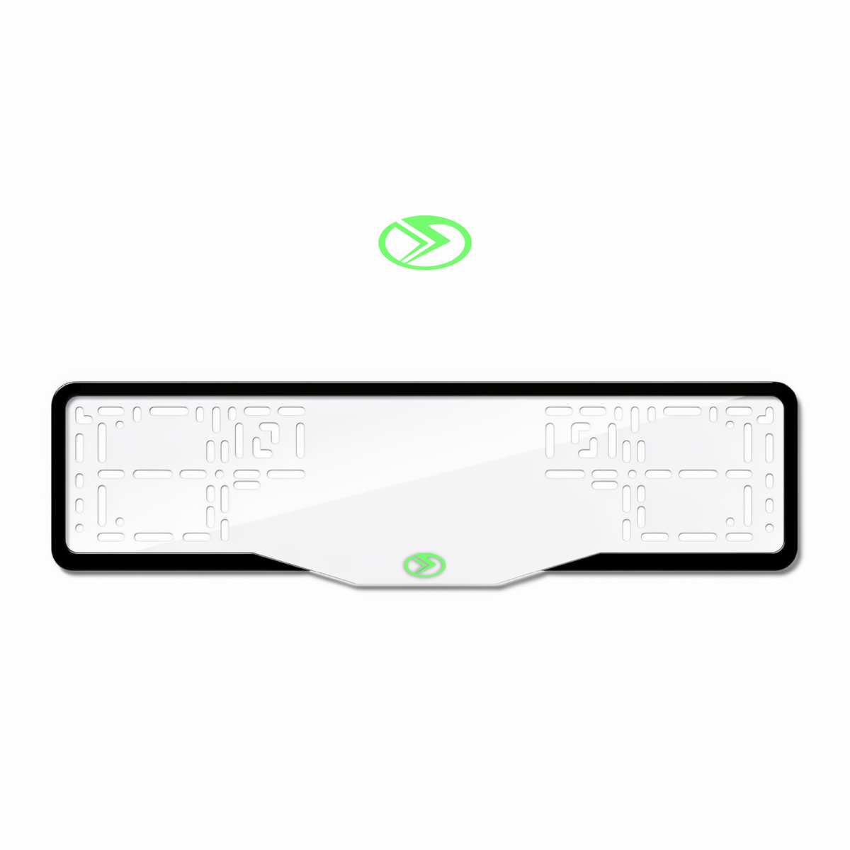 Cadres de plaque d'immatriculation Seres Logo - Vert néon - GLASS