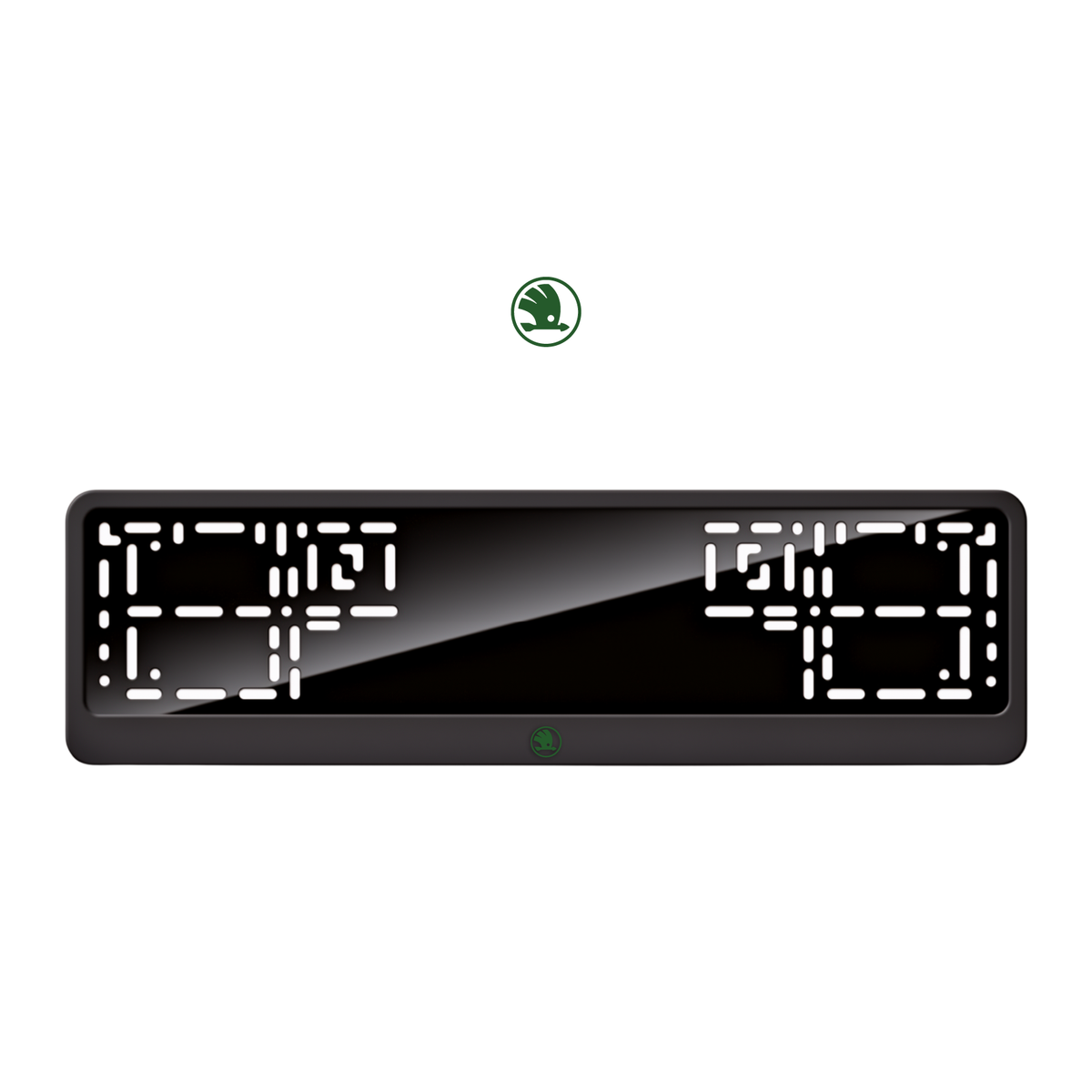 Cadres de plaque d'immatriculation Škoda Logo - Vert - CLASSIC