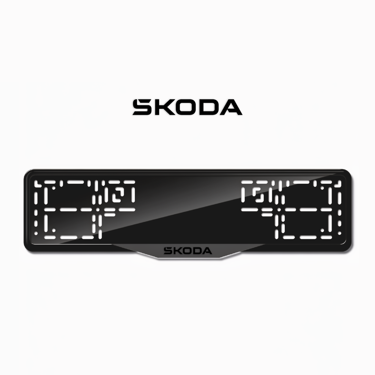 Cadres de plaque d'immatriculation Škoda - Noir - SATIN