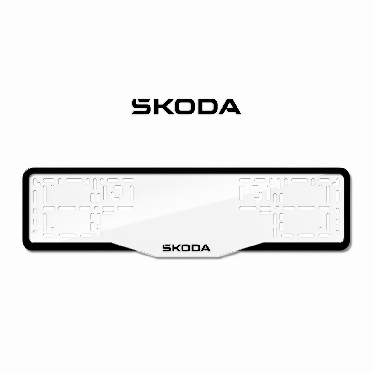 Cadres de plaque d'immatriculation Škoda - Noir - GLASS