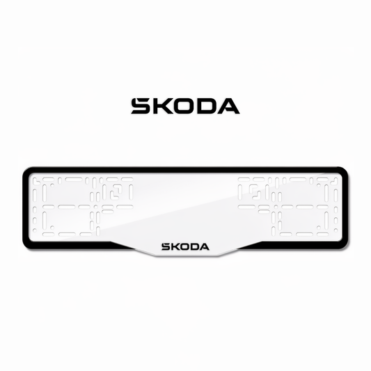 Cadres de plaque d'immatriculation Škoda - Noir - GLASS