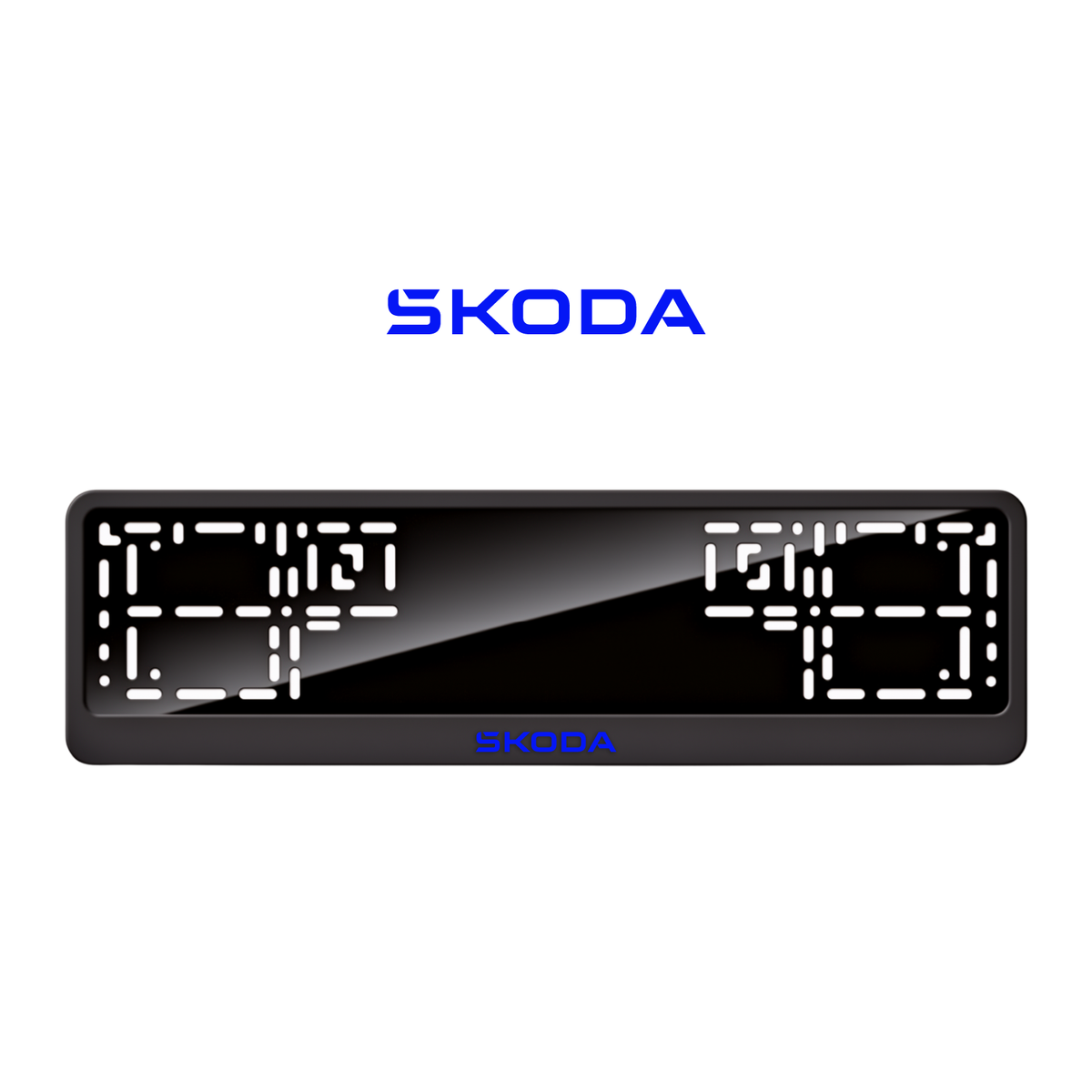 Cadres de plaque d'immatriculation Škoda - Bleu - CLASSIC