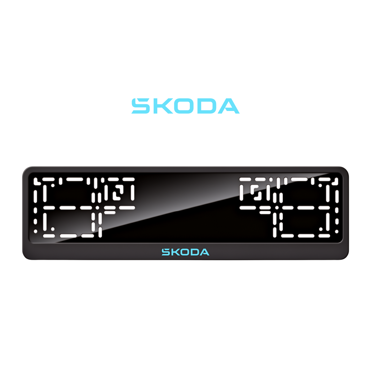 Cadres de plaque d'immatriculation Škoda - Bleu Tiffany - CLASSIC